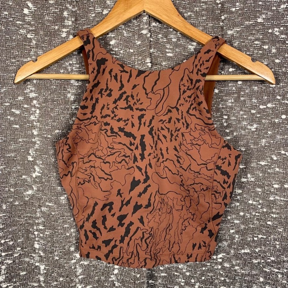 Lululemon Align High Neck Tank Top Brown Camo Contour Ancient Copper Women's 6